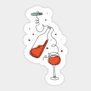 Line art style illustration of alcohol drink Sticker